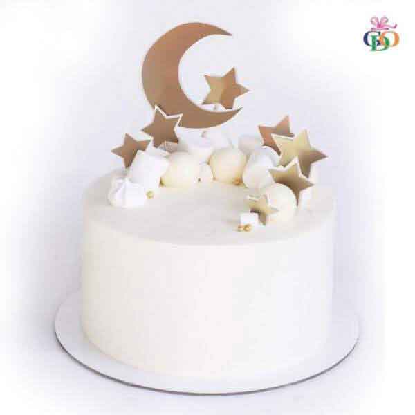 White Crescent Cake - Eid Special