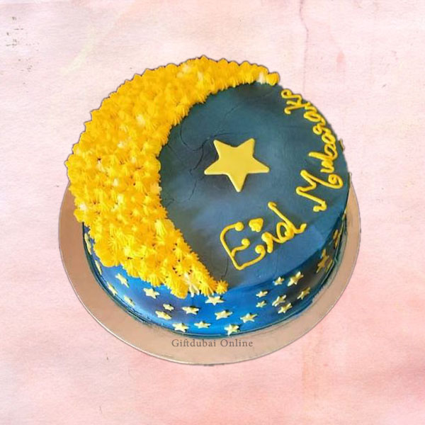 Eid Blue and yellow Cake - Eid Special