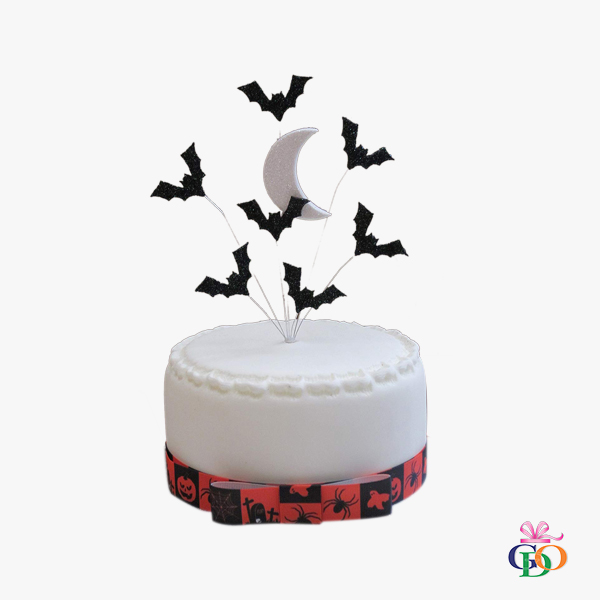 White Halloween Theme Cake