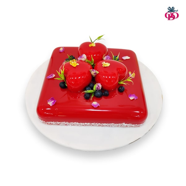 Romantic Strawberry Mousse Cake