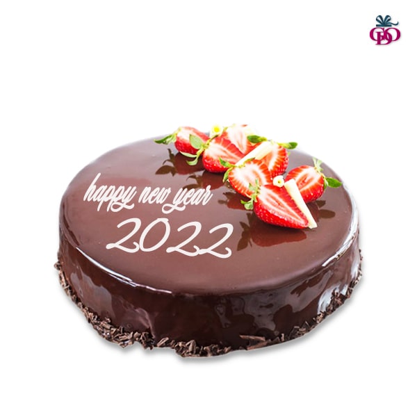 Chocolate Strawberry New Year Cake 