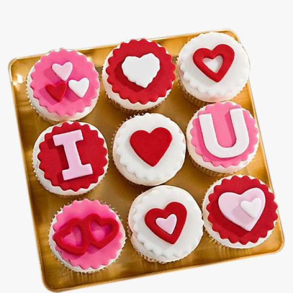 Cupcakes With Heart Design