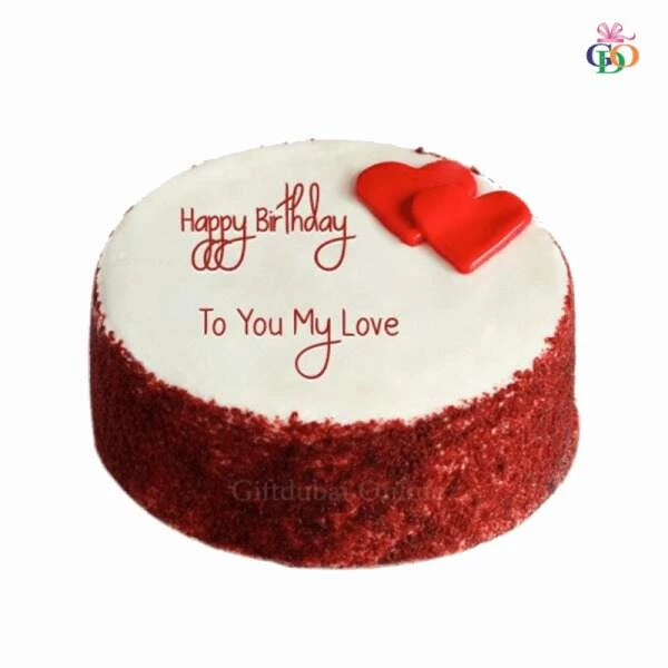 Red Velvet Cake with Hearts: red velvet birthday cake