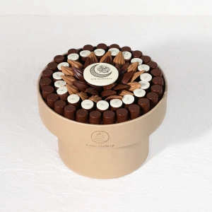 Luxury Eid chocolate gift box with assorted milk, dark and white chocolates in elegant packaging Dubai