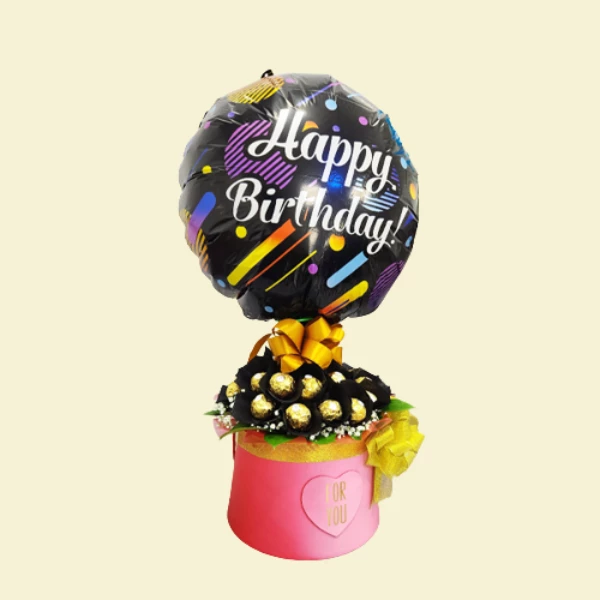 Foil balloon chocolate box