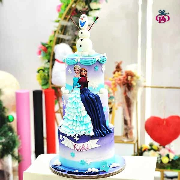 Three Tier Design Decorated in Frozen Theme Layer Cake