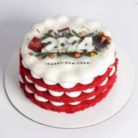 Red velvet New Year Cake