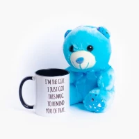 Blue Teddy With Mug