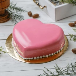 Heart Shape Pink Cake