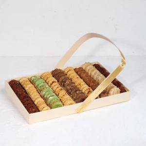 Eid Special Petit Four Tray with assorted cookies and sweets in elegant gift tray Dubai