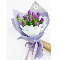 10 Purple Tulip Bouquet