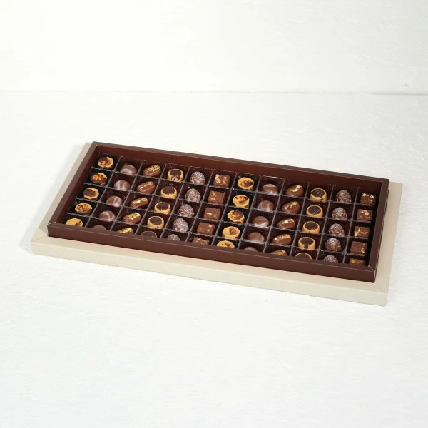 Luxury Assorted Chocolate Gift Box with premium chocolates arranged in elegant gift tray – Dubai chocolate gift delivery