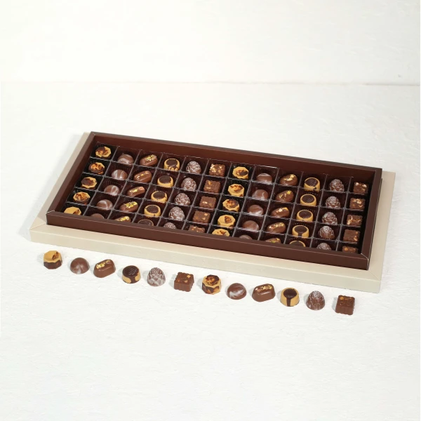 Luxury Assorted Chocolate Gift Box with premium chocolates arranged in elegant gift tray – Dubai chocolate gift delivery