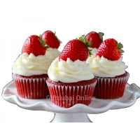 Strawberry Red Velvet Cup Cake 