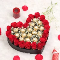 Heart Shaped choco-Flower Bouquet