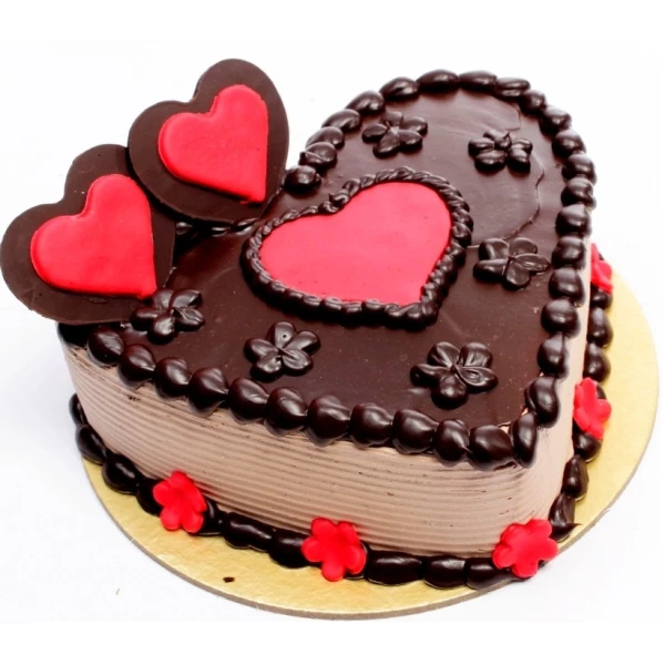 Heart shape chocolate cake