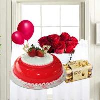 Romantic Strawberry cake Combo