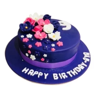 Birthday Cake with Flower Design