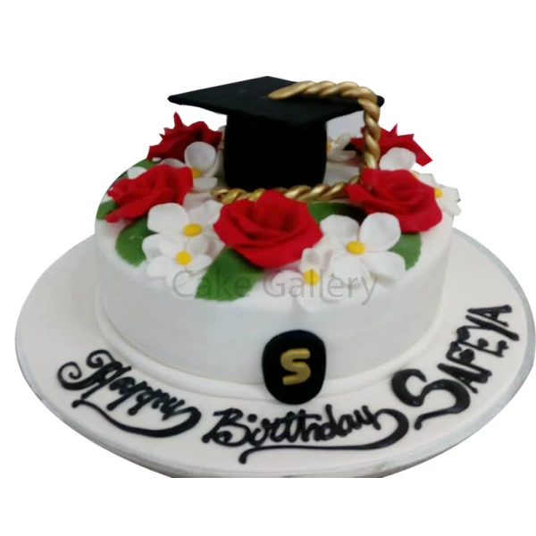 Academic Cake With Flowers