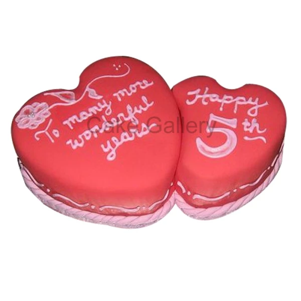  two Heart shape cake with name 