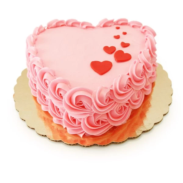 Strawberry cake with heart shape design