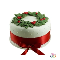 Red Ribbon Christmas Cake