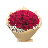 25 Fresh Red Roses Bouquet