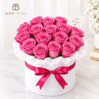 20 Pink Roses In Box