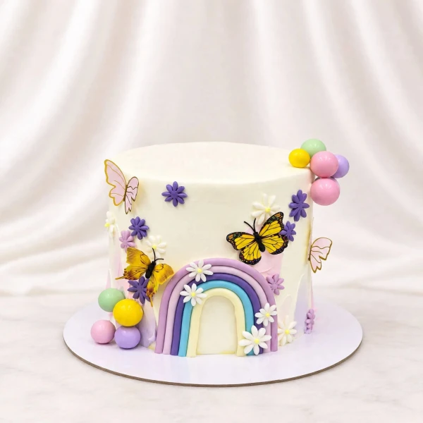 Pastel Rainbow Butterfly Birthday Cake Pastel Rainbow Butterfly Birthday Cake