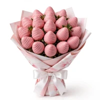 All Pink Chocolate Strawberry Bouquet 