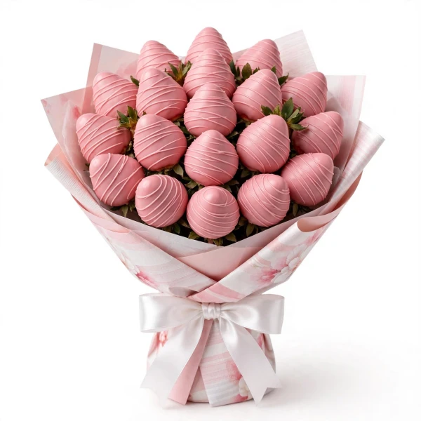 All Pink Chocolate Strawberry Bouquet all-pink-chocolate-strawberry-bouquet-20-pcs-gift-for-her-dubai