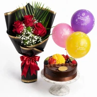Fruit and Chocolate Cake Combo