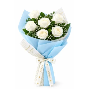 fresh-white-roses-bouquet -Dubai 