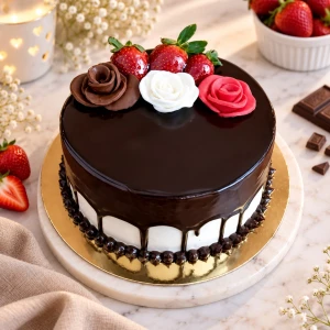 Chocolate flowing Cake
