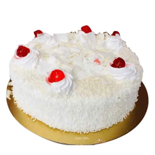 White Forest Cake With Cherry: White Forest Cake